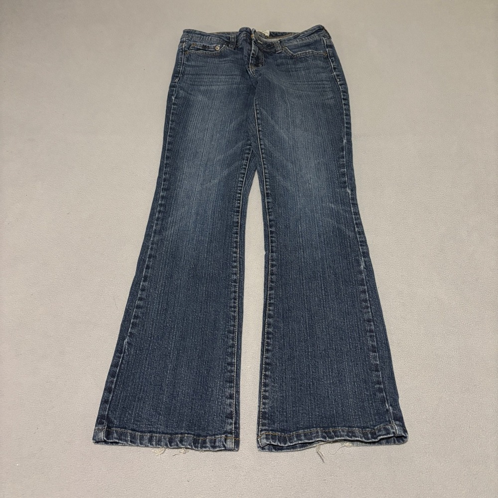 Aeropostale Chelsea Womens Bootcut Jeans Size 3/4 Short Dark Wash Low Rise